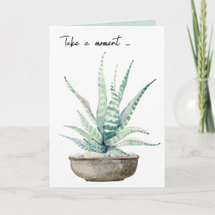 Cartão Watercolor Potted Succulent