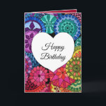 Cartão Watercolor Rainbow Mandala With Heart<br><div class="desc">Watercolor rainbow mandala with cute heart. Colorful geometry pattern doodle style mandala design created for mandala lovers. Can be a beautiful gift. Easily customize it with different words,  background color or just enjoy as it is. Please check the collection for matching items.:)</div>