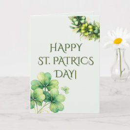 Cartão Watercolor Shamrock St. Patrick's Day Card