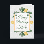 Cartão Watercolor Siciliano Lemons Happy Birday<br><div class="desc">Design de Lemons Sicilianos com cor d'água com padrão branco floralGráficos por DigitalCurio no Etsy</div>