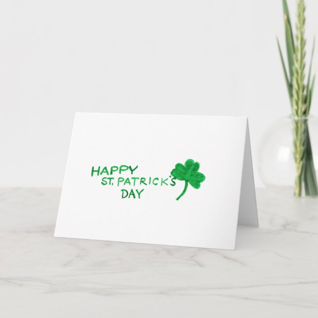 Cartão Watercolor St. Patrick's Day Card (Frente)
