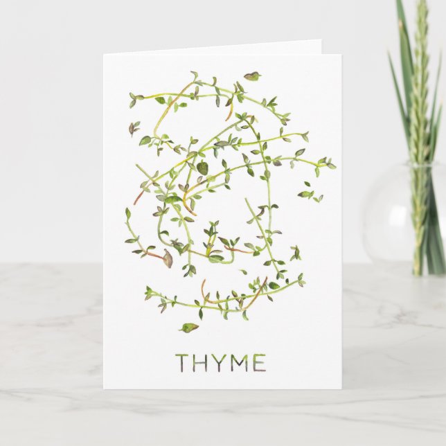 Cartão Watercolor "Thyme" All-Occasion Greeting Card (Frente)