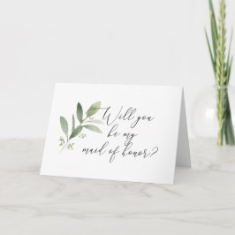 Cartão Watercolor Você Será Minha Madrinha de casamento?