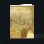 Cartão Watercolor wash Painted Elk Birthday Card<br><div class="desc">A fabulous wildlife Birthday card featuring an watercolor wash painting of a Bull Elk. A wonderful birthday card for any person you know who loves nature.</div>