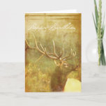 Cartão Watercolor wash Painted Elk Birthday Card<br><div class="desc">A fabulous wildlife Birthday card featuring an watercolor wash painting of a Bull Elk. A wonderful birthday card for any person you know who loves nature.</div>