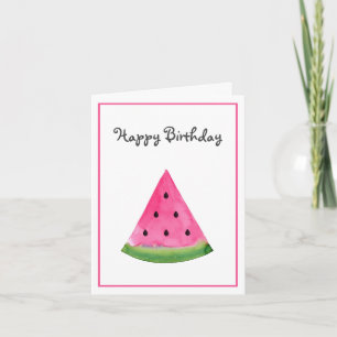 Cartão Watercolor Watermelon Wedge