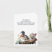 Watercolor Wood Duck Simpatia Obrigado