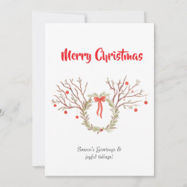 Cartão Watercolour elegant christmas Flat Greeting Card