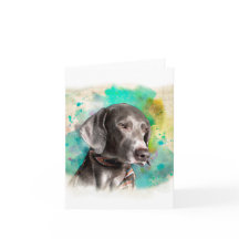 WATERCOLOUR WEIMARANER NOTE CARD WITH ENVELOPE