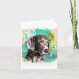 CARTÃO WATERCOLOUR WEIMARANER NOTE CARD WITH ENVELOPE