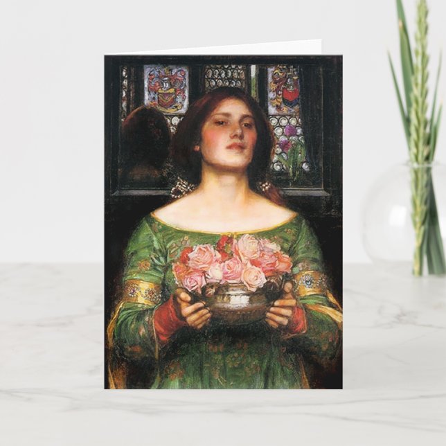 Cartão Waterhouse Gather Ye Rosebuds greeting card (Frente)