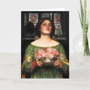 Cartão Waterhouse Gather Ye Rosebuds greeting card