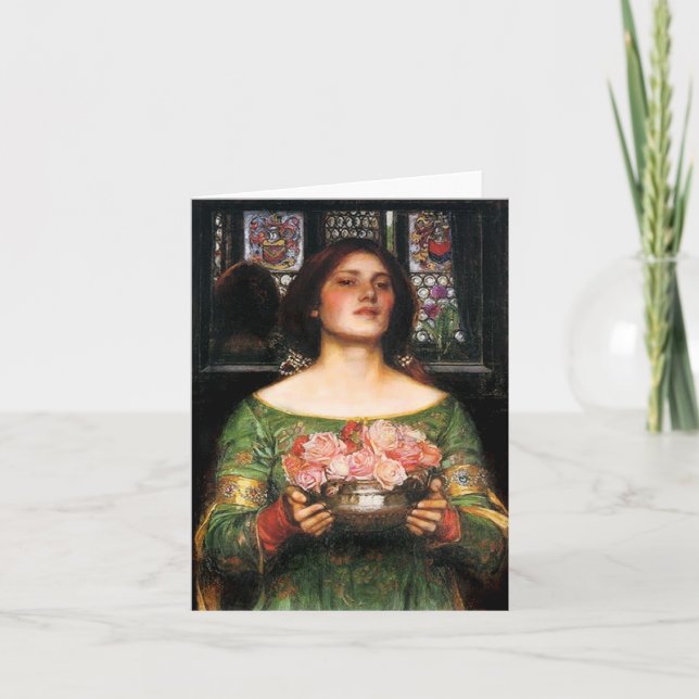 Cartão Waterhouse Gather Ye Rosebuds Note Card (Frente)