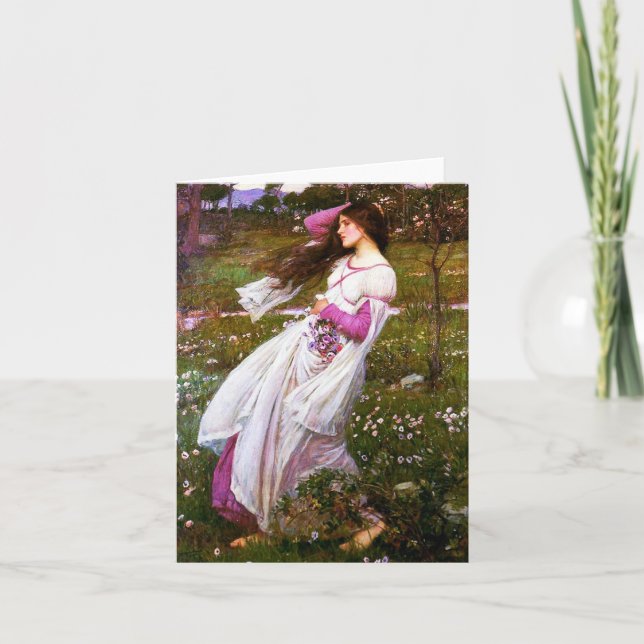 Cartão Waterhouse Windflowers (Frente)