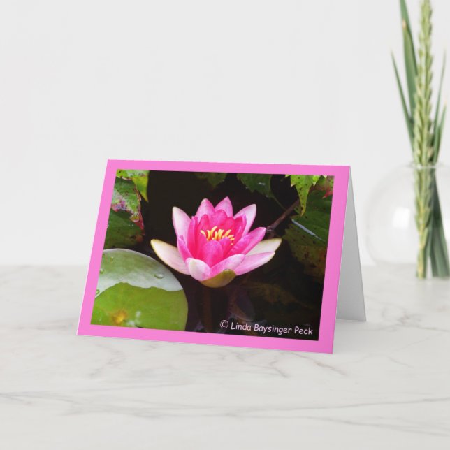 Cartão Waterlily Rosa 4 (Frente)