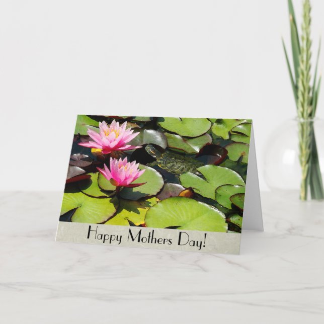 Cartão Waterlily Turtle Mothers Day Card (Frente)