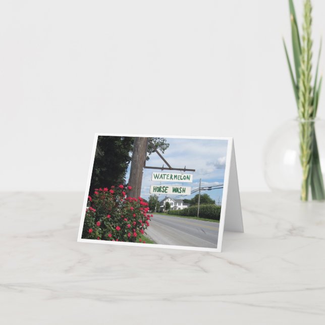 Cartão Watermelon and Horse Wash Sign (horizontal) (Frente)