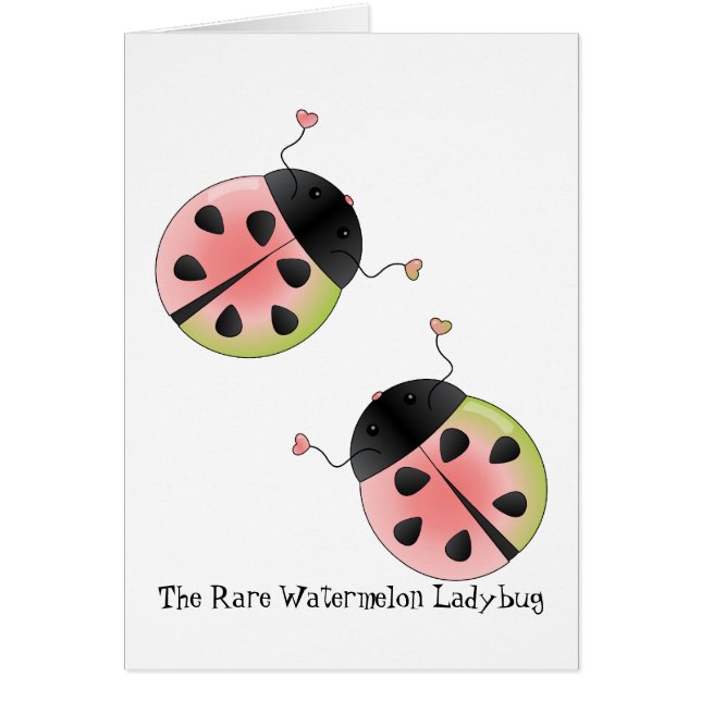Cartão Watermelon Ladybug (Frente)