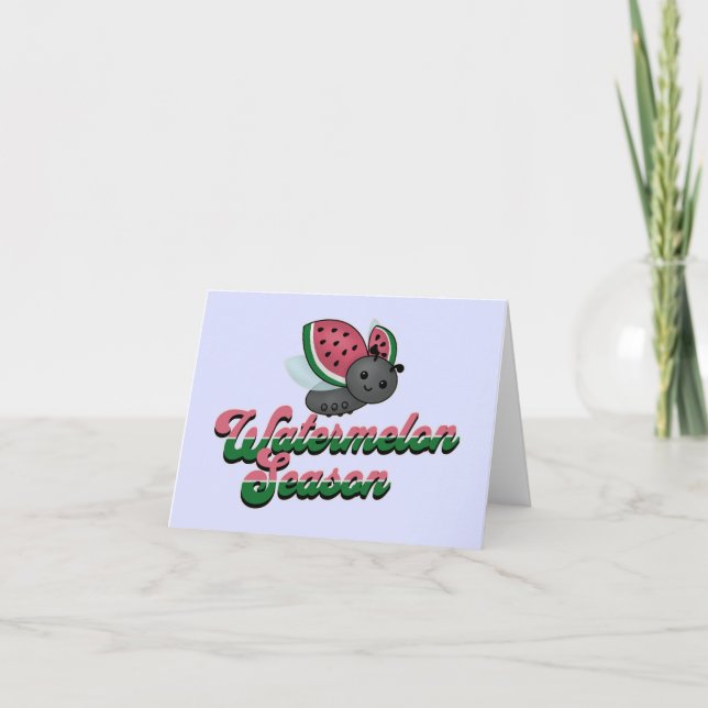 Cartão Watermelon Season Ladybug (Frente)