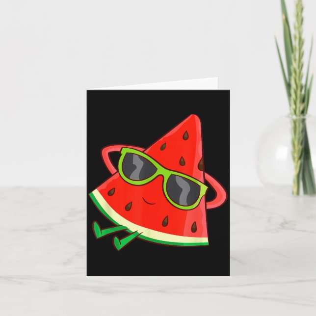Cartão Watermelon Summer Melon With Sungles Funny Waterme (Frente)