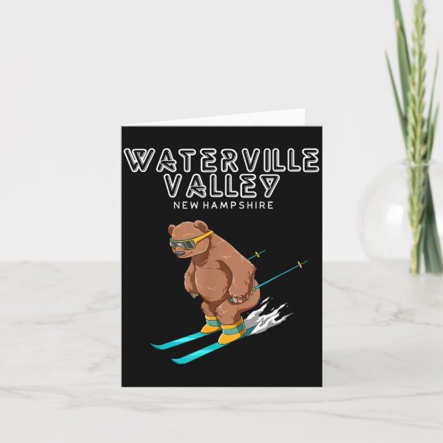 Cartão Waterville Valley New Hampshire - Funny Ski Grizzl (Frente)