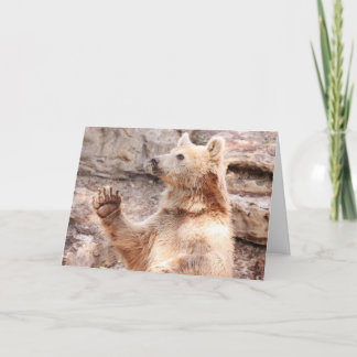 Cartão Waving Bear Greeting Card Hello