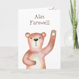 Cartão Waving Cora De Aquarelas Cachorros Castanhos