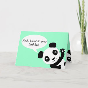 Cartão Waving Panda Birthday