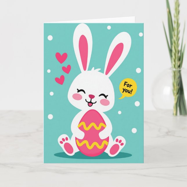 Cartão Wavy Egg Bunny For You Card (Frente)