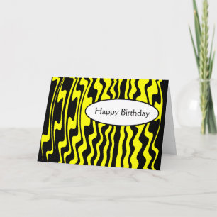 Cartão Wavy Stripe - Black and Yellow