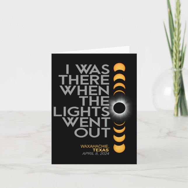 Cartão Waxahachie 2024 Eclipse Solar 2024 040824 Eclipse (Frente)