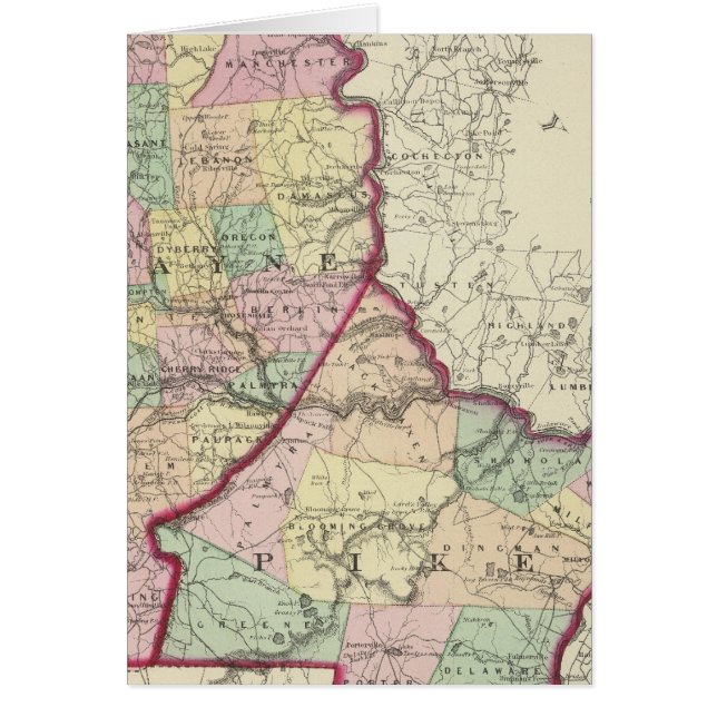 Cartão Wayne, condados Pike (Frente)