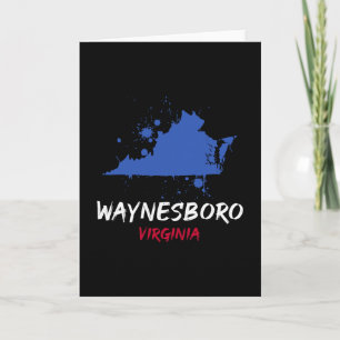 Cartão Waynesboro Virginia Va Manchas de Tinta Férias Sou