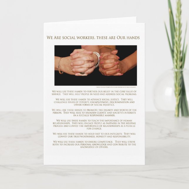 Cartão We Are Social Workers (Frente)