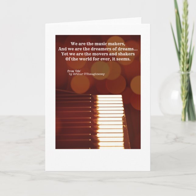 Cartão We are the music makers quote A O'Shaughnessy (Frente)