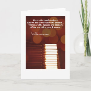 Cartão We are the music makers quote A O'Shaughnessy