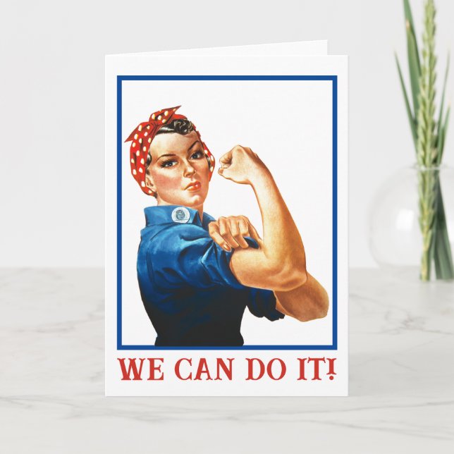 Cartão We Can Do It Rosie the Riveter Women Power WWII  (Frente)