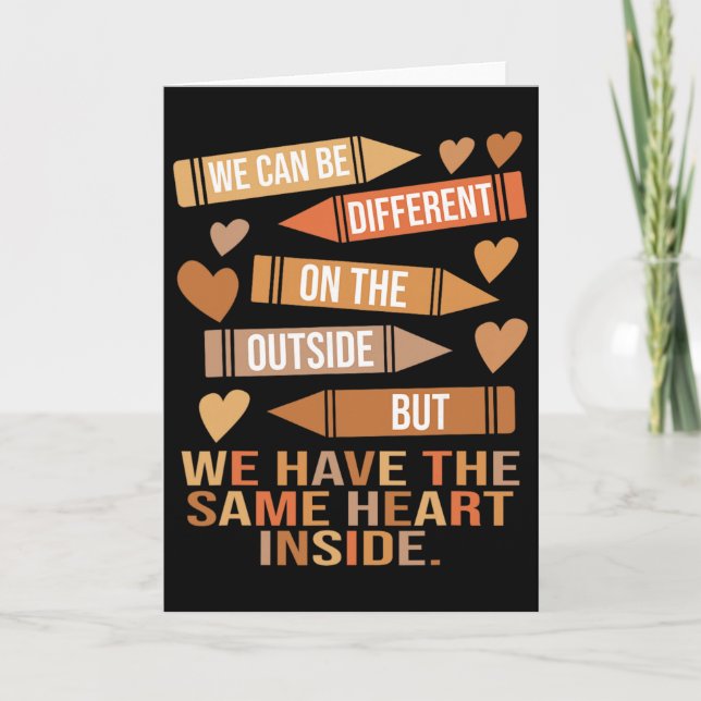Cartão We Have The Same Heart Inside Unity Black History  (Frente)