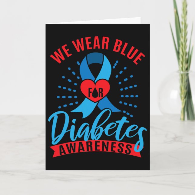 Cartão We Wear Blue For Diabetes Awareness  (Frente)