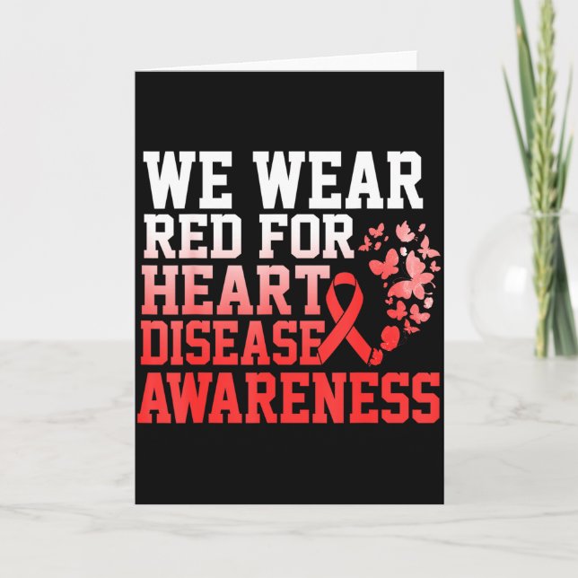 Cartão We Wear Red For Women Heart Disease Awareness Hear (Frente)