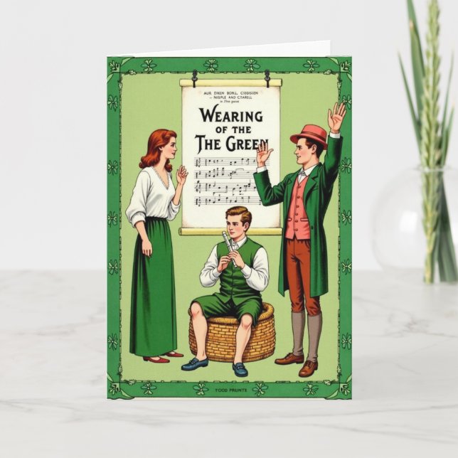 Cartão Wearing Green Music Card (Frente)