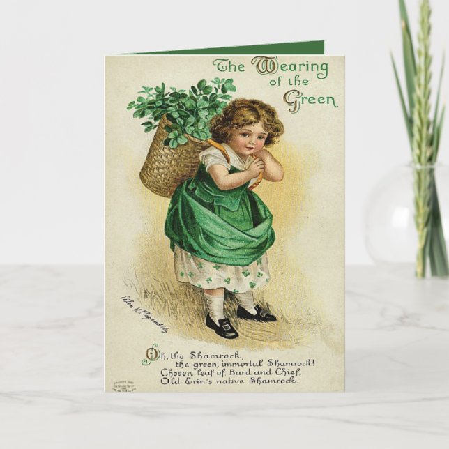 Cartão Wearing of the Green St. Patrick's Day Card (Frente)