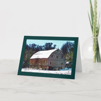 Cartão Weathered wooden barn on the National Pike