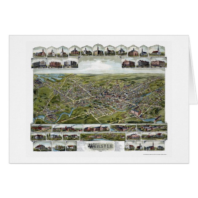 Cartão Webster, mapa panorâmico das MÃES - 1892 (Frente Horizontal)