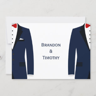 Cartão Wedding alegre azul e branco 5x7 do