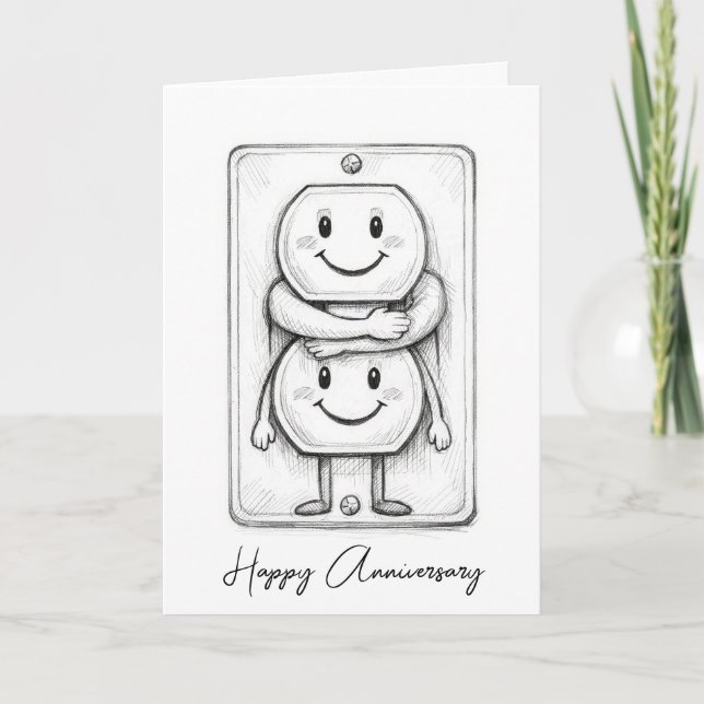 Cartão Wedding Anniversary Electrical Socket  (Frente)