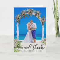 Wedding Bride Groom Photo Love and Thanks Fold