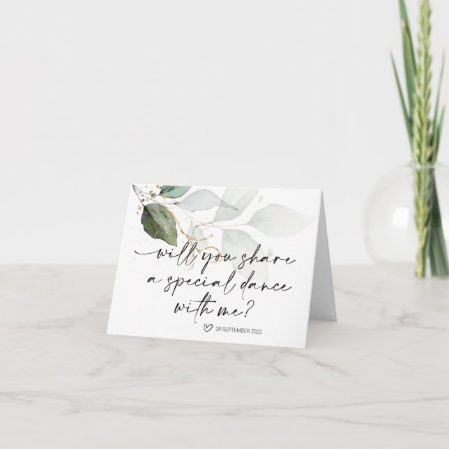 Cartão Wedding Daddy Daughter First Dance Bride Asking (Frente)