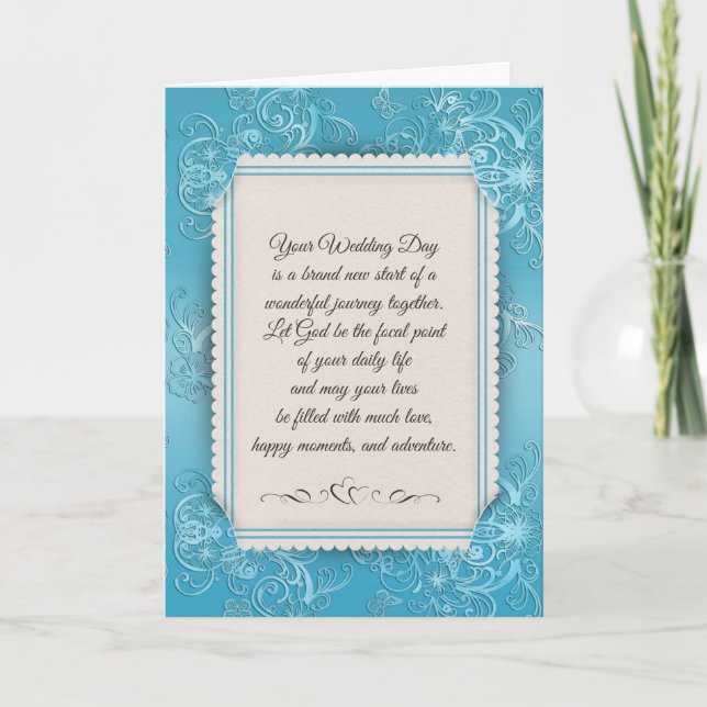 Cartão Wedding Damask For Newlyweds (Frente)
