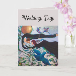 Cartão Wedding Day Couple in Love Whimsical Art
